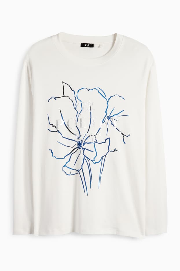 Damen - Langarmshirt - weiss