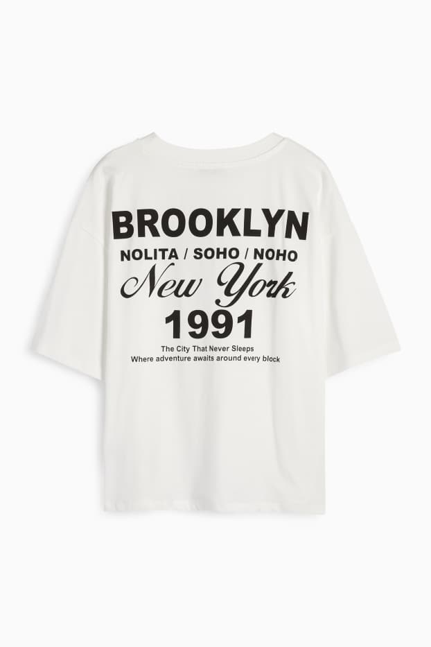 Copii - Fete - New York - tricou cu mânecă scurtă - alb
