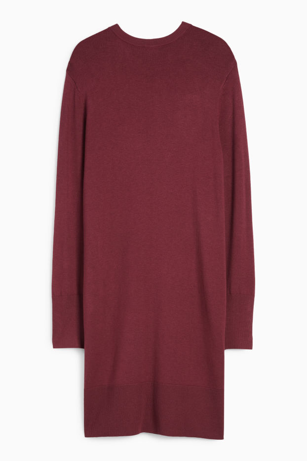 Femei - Rochie din tricot - bordo