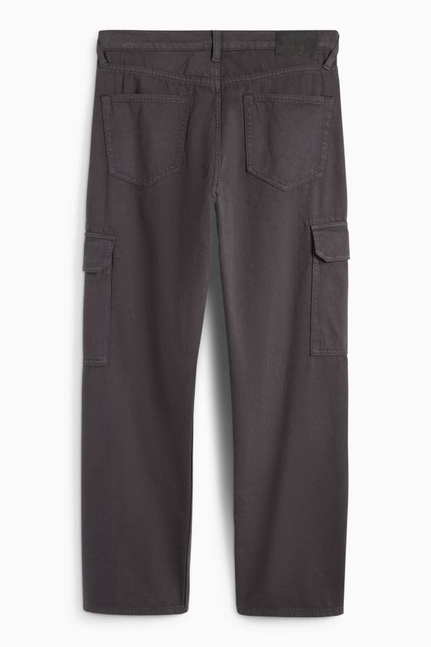 Bărbați - Pantaloni cargo - relaxed fit - gri închis