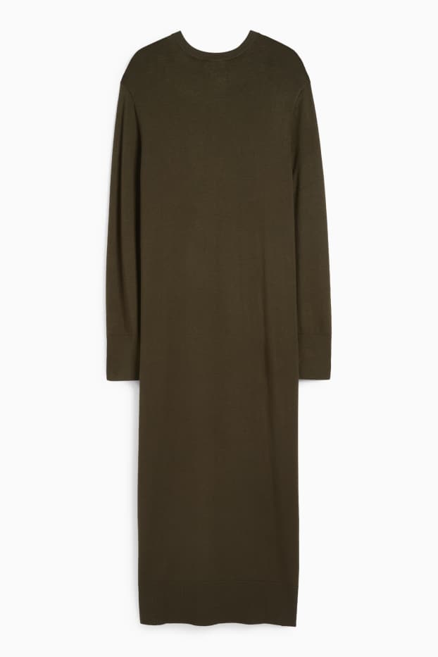 Femei - Rochie din tricot - verde închis
