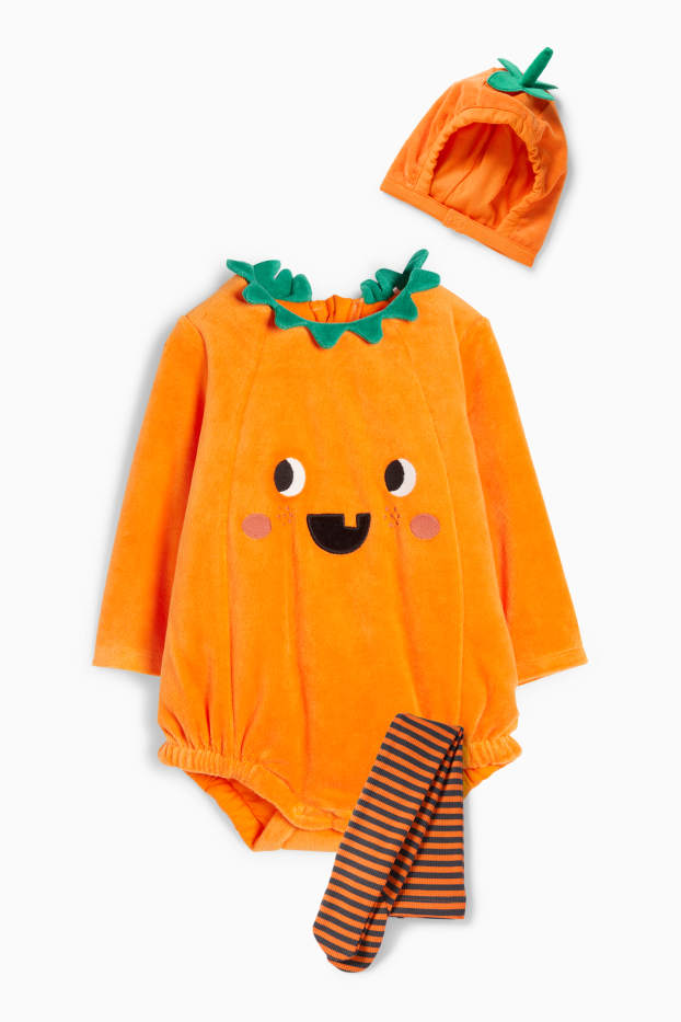 Baby Mädchen - Halloween - Kürbis - Baby-Kostüm - 3 teilig - orange