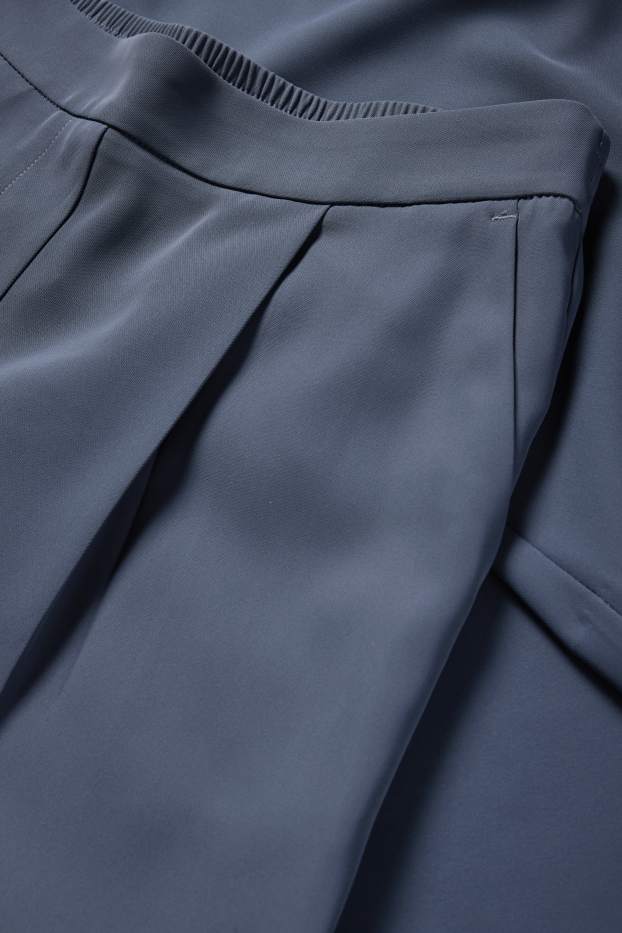 Femei - Pantaloni de stofă - talie medie - straight fit - gri închis