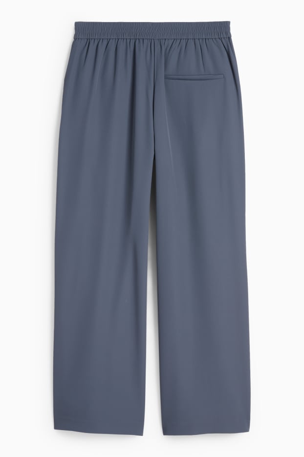 Femei - Pantaloni de stofă - talie medie - straight fit - gri închis