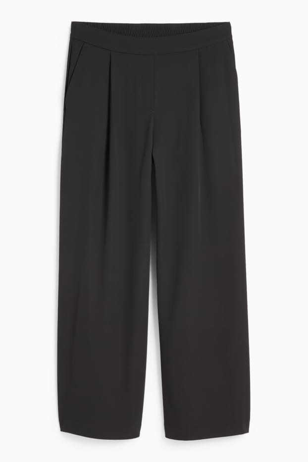 Femei - Pantaloni de stofă - talie medie - straight fit - negru