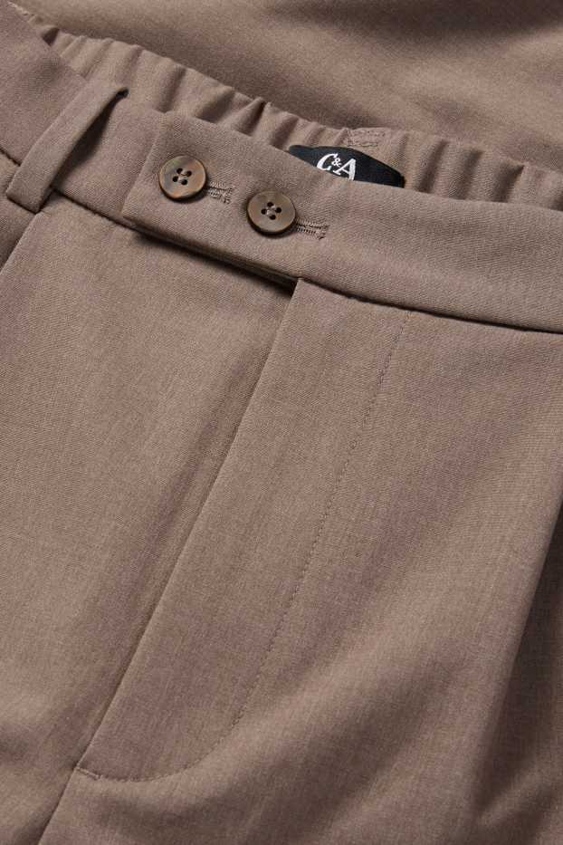 Femei - Pantaloni office - talie medie - wide leg - maro