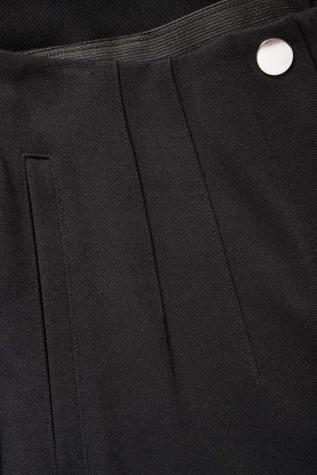 Femei - Pantaloni din jerseu - talie înaltă - slim fit - negru