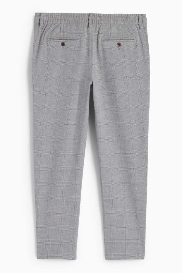 Bărbați - Chino - tapered fit - în carouri - gri deschis