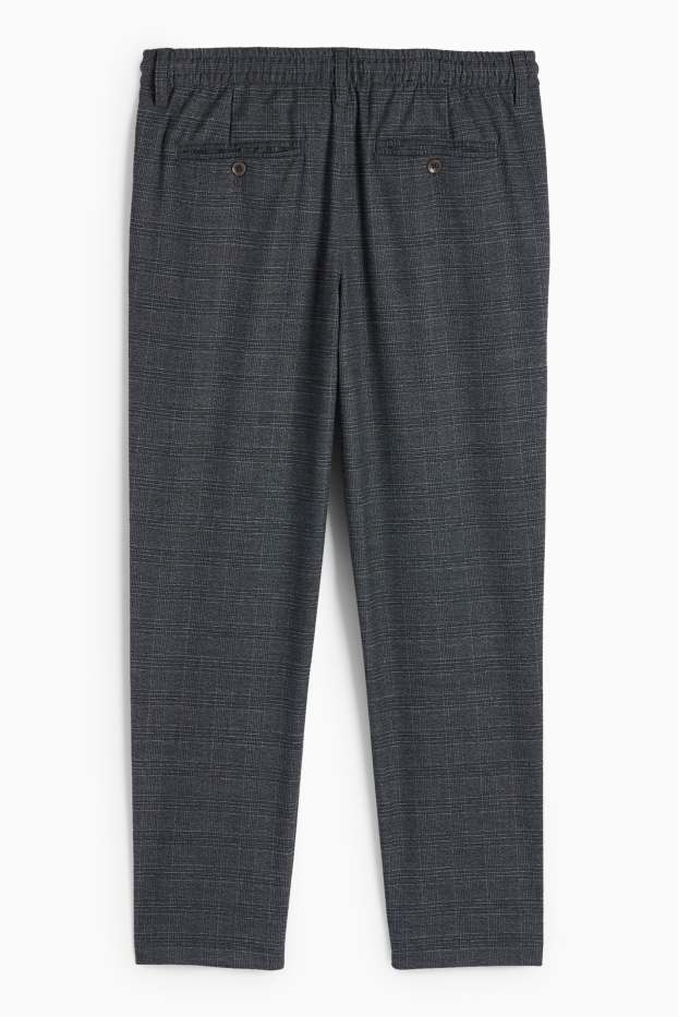 Bărbați - Chino - tapered fit - în carouri - gri închis