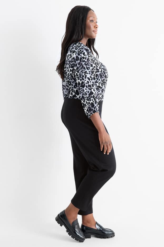 Femei - Pantaloni de stofă - talie înaltă - slim fit - negru