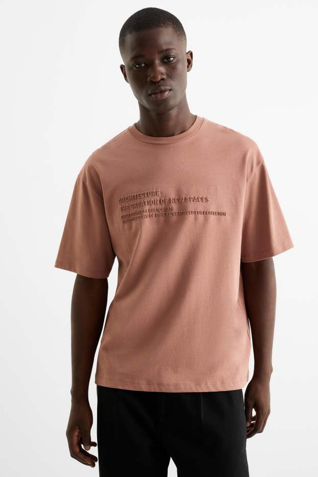 Bărbați - Tricou - relaxed fit - maro