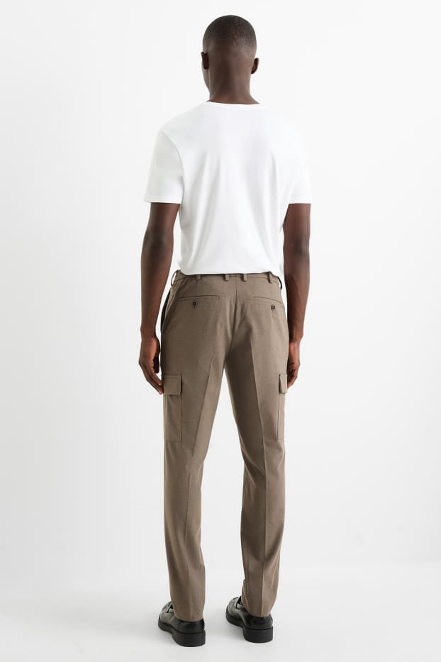Bărbați - Pantaloni modulari din flanel - slim fit - Flex - taupe