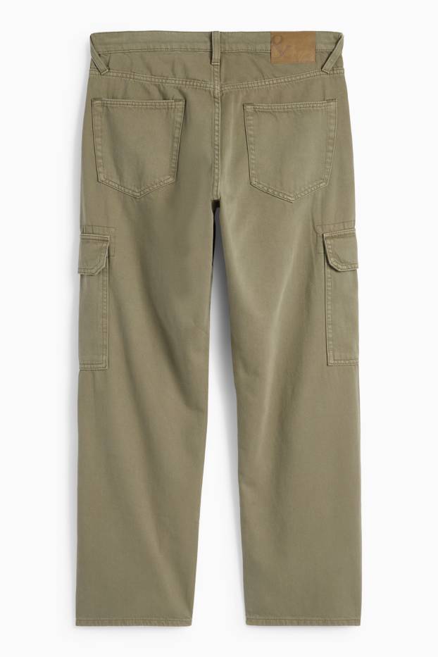 Bărbați - Pantaloni cargo - relaxed fit - kaki