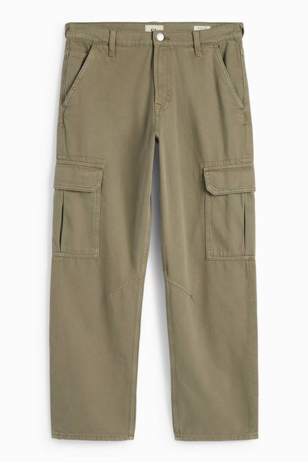 Bărbați - Pantaloni cargo - relaxed fit - kaki