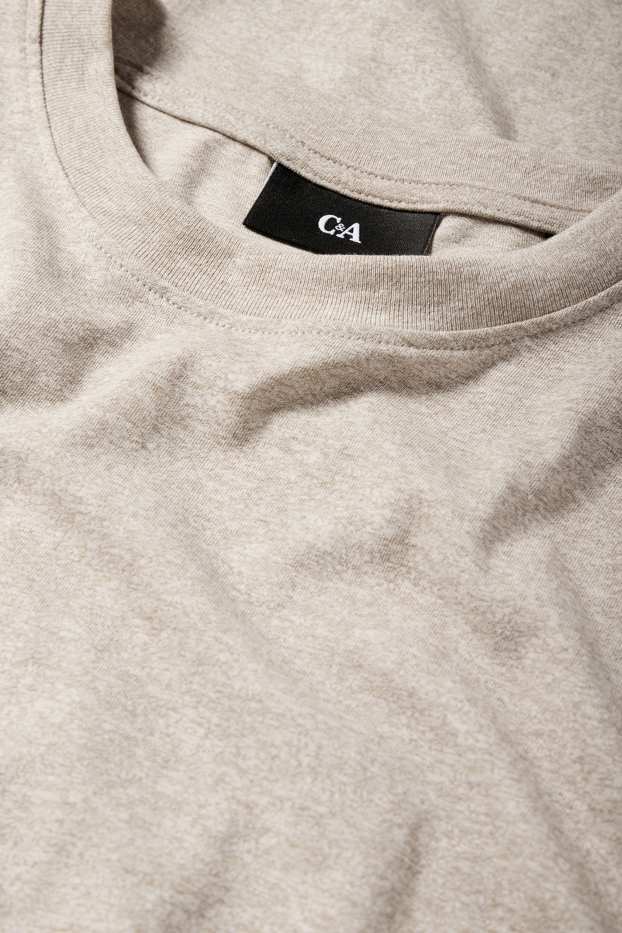Bărbați - Tricou cu mânecă lungă - bej deschis