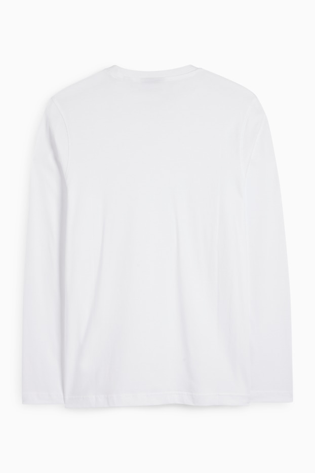 Bărbați - Tricou cu mânecă lungă - alb