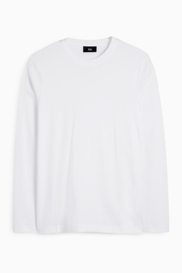 Bărbați - Tricou cu mânecă lungă - alb