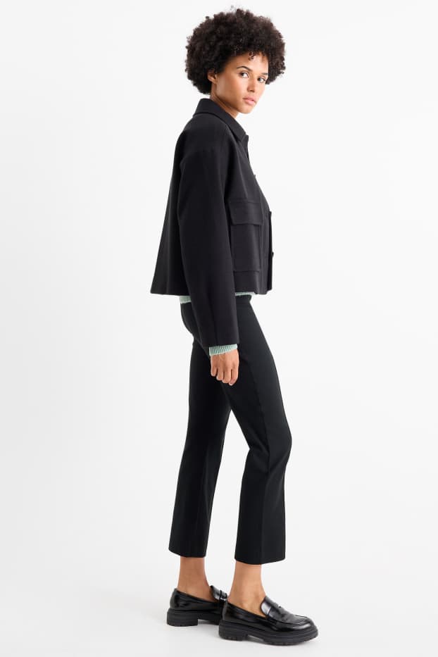 Women - Cloth trousers - high waist - recycled - black
