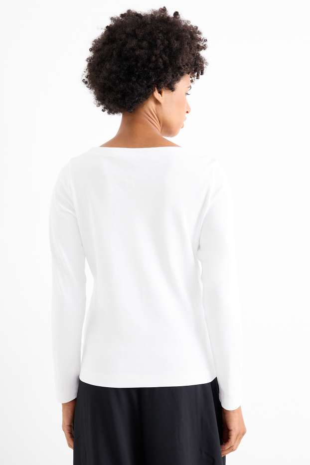 Dames - Longsleeve - regular fit - wit
