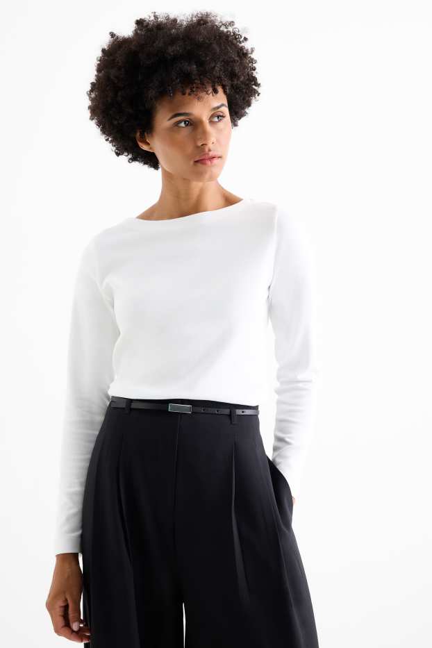 Dames - Longsleeve - regular fit - wit