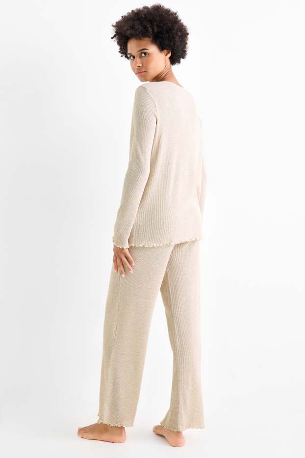 Femei - Pijama - structurată - bej deschis