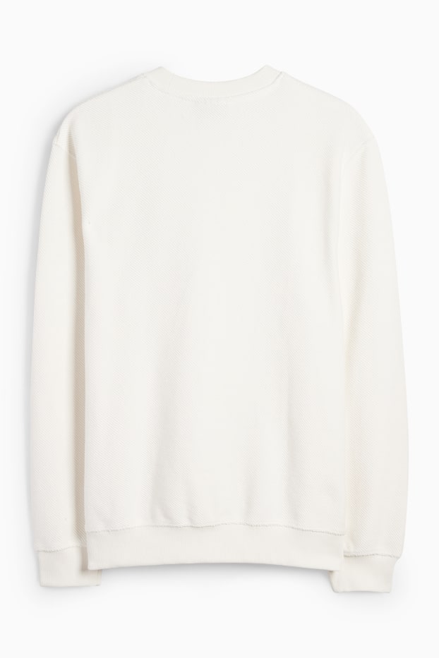 Heren - Sweatshirt - met structuur - wit