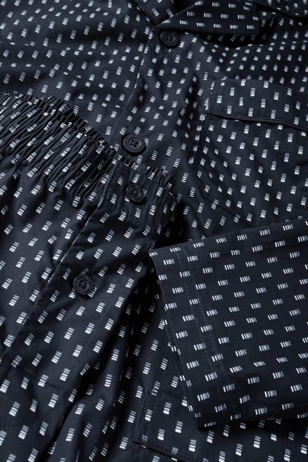Bărbați - Pijama - print minimalist - albastru închis