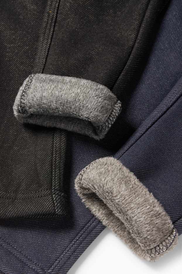 Copii - Fete - Multipack 2 perechi - colanți termoizolanți - aspect de jeans - albastru închis