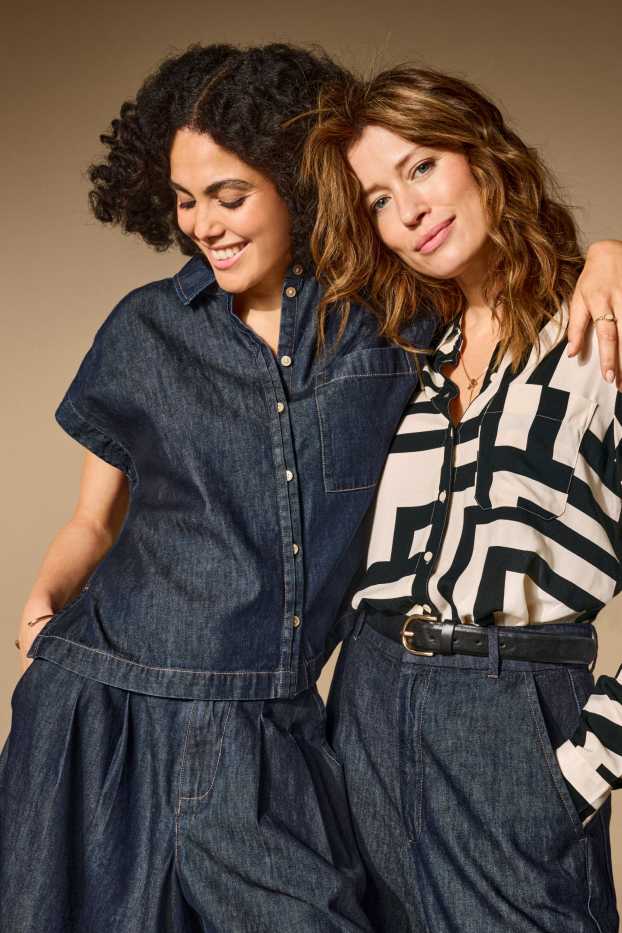 Femei - Bluză fără mâneci din denim - negru