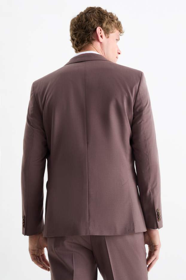 Bărbați - Sacou modular cu conținut de lână pură - slim fit - stretch - bordo