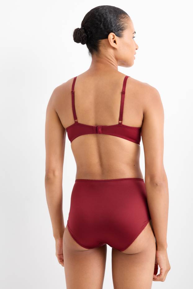 Femei - Multipack 2 buc. - sutien cu armătură - FULL COVERAGE - roșu închis / negru