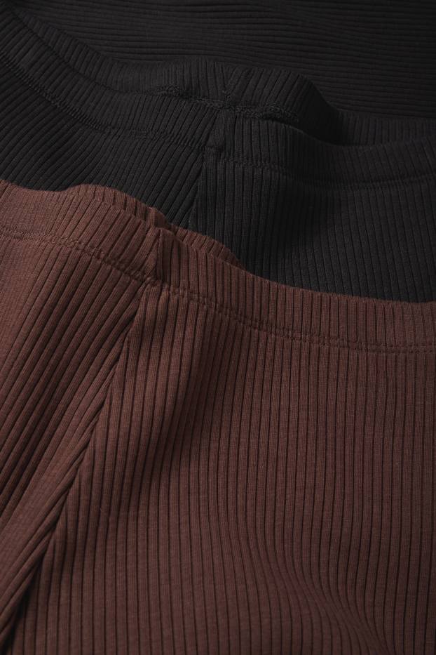 Copii - Fete - Multipack 2 perechi - colanți wide leg - reiați - negru