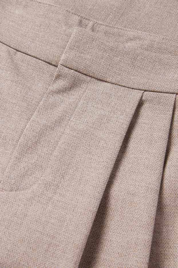 Femei - Pantaloni office - talie înaltă - wide leg - structurat - bej
