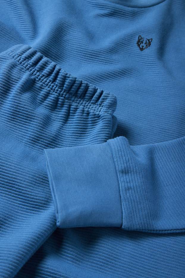 Copii - Băieți - Lup - pijama - 2 piese - reiată - albastru