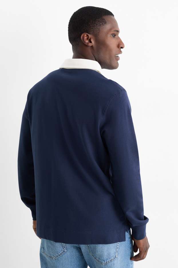 Bărbați - Tricou polo - regular fit - albastru închis
