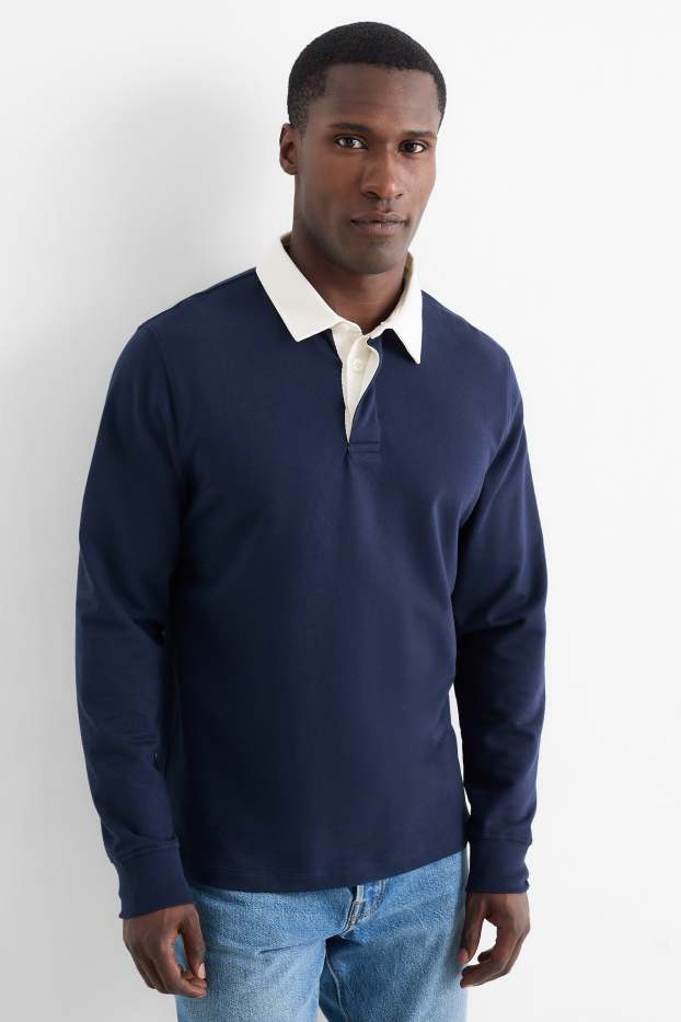 Bărbați - Tricou polo - regular fit - albastru închis