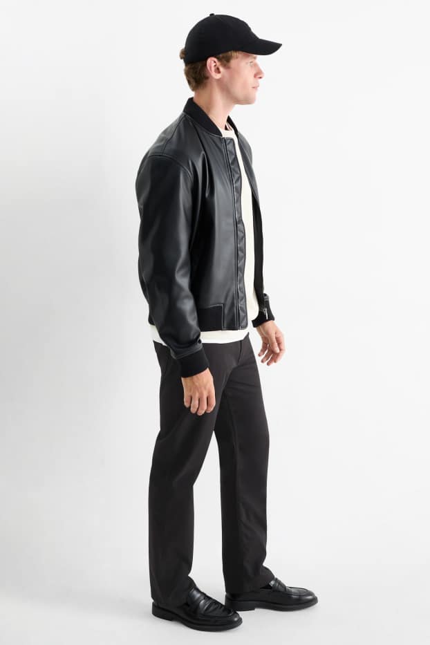 Bărbați - Pantaloni - regular fit - negru