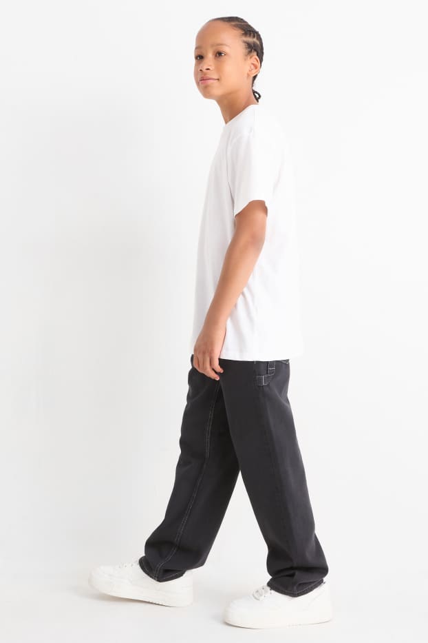 Copii - Băieți - Loose fit jeans - jeans termoizolanți - negru