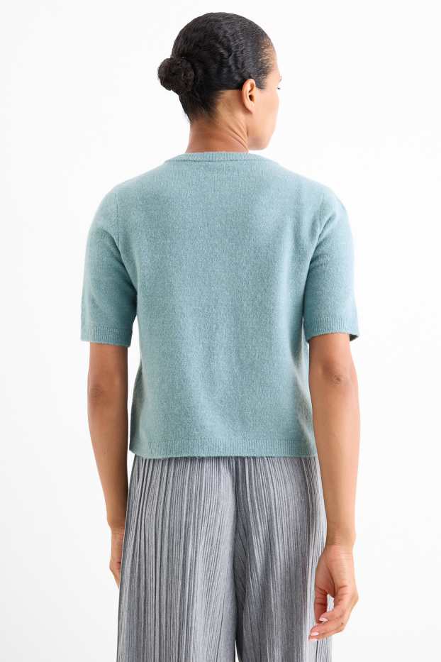 Femei - Cardigan tricotat - albastru deschis