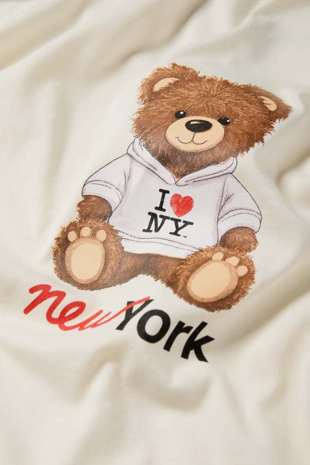Copii - Fete - New York - tricou cu mânecă scurtă - crem