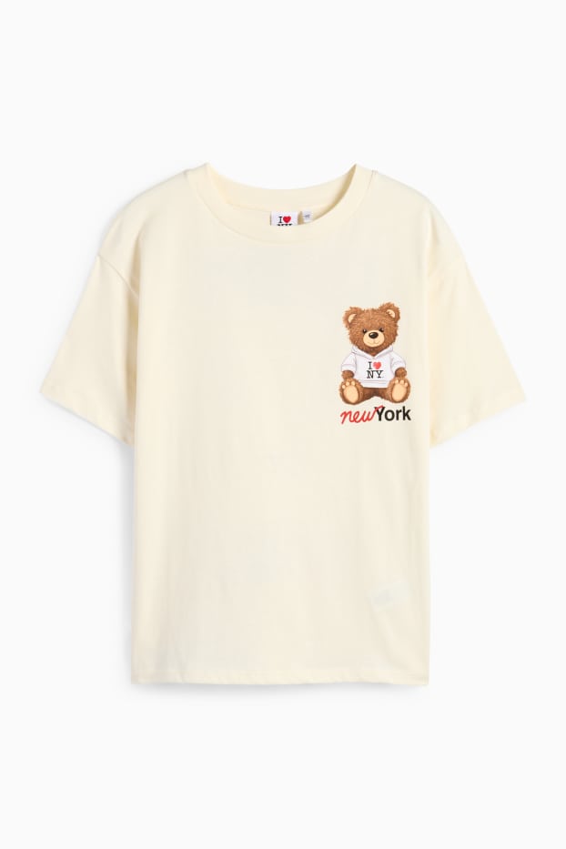 Copii - Fete - New York - tricou cu mânecă scurtă - crem