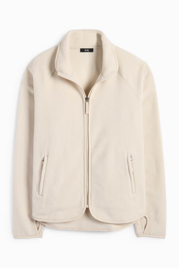 Femei - Hanorac de fleece cu fermoar  - bej deschis