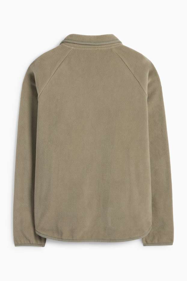 Femei - Hanorac de fleece cu fermoar  - kaki