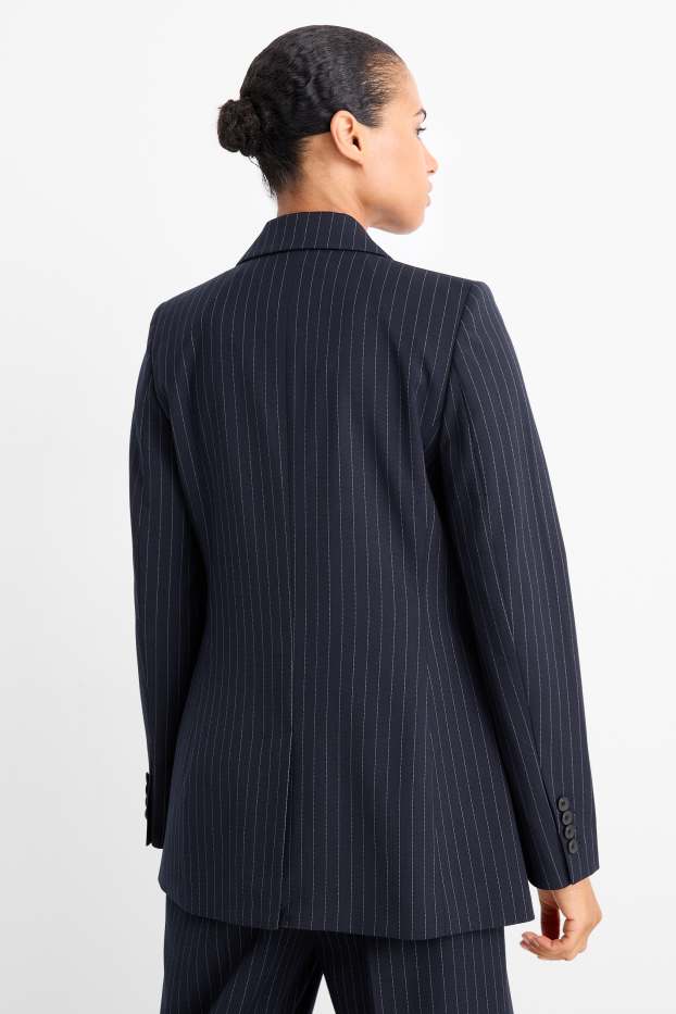 Femei - Blazer lung - regular fit - dungi fine - albastru închis