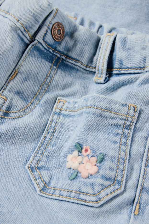 Copii - Fete - Floare - flared jeans - LYCRA® - denim-albastru deschis