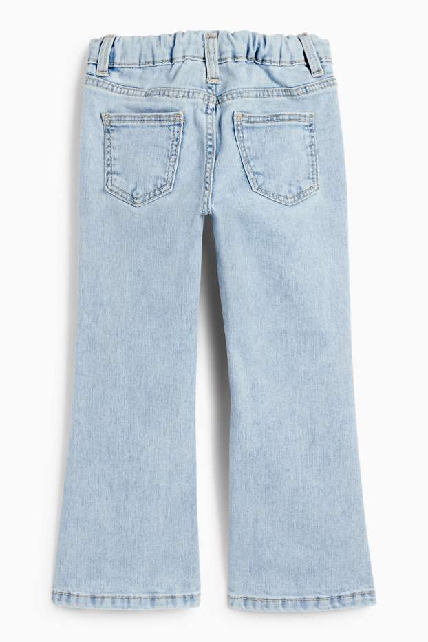 Copii - Fete - Floare - flared jeans - LYCRA® - denim-albastru deschis
