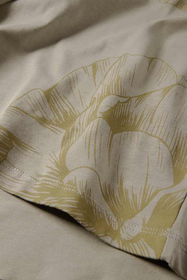 Donna - Maglia a maniche lunghe - a fiori - verde