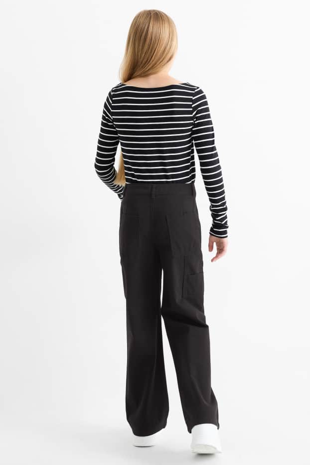 Copii - Fete - Pantaloni de stofă - negru