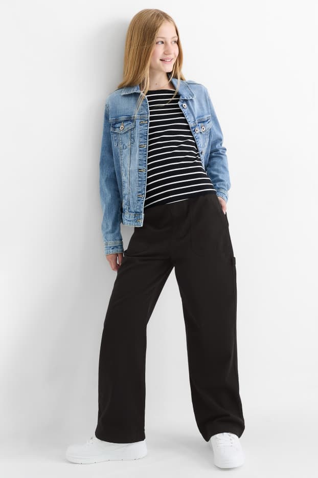 Copii - Fete - Pantaloni de stofă - negru