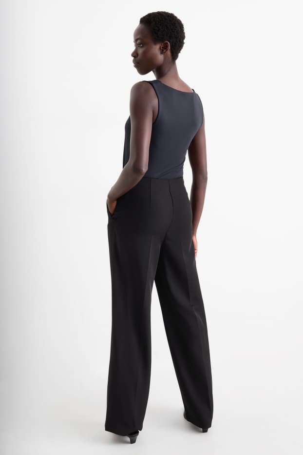 Femei - Pantaloni office - talie medie - regular fit - negru